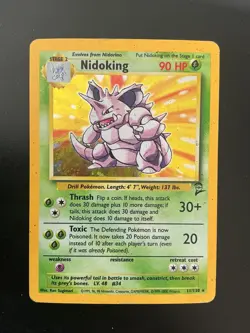 Pokemon Nidoking Base Set vintage card #011/102 Wotc 1999 - Image 1