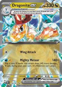 Pokemon TCG Dragonite ex 159/197 Full Art Ultra Rare Obsidian Flames NM/M - Image 1