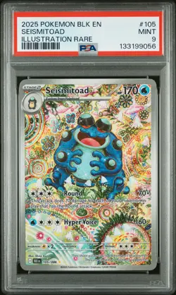 2025 POKEMON BLK EN-BLACK BOLT ILLUSTRATION RARE #105 SEISMITOAD PSA 9 - Image 1