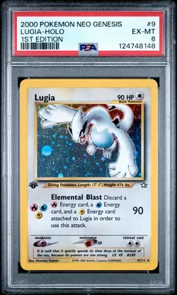 2000 Pokemon Neo Genesis 1st Edition Lugia Holo 9/111 PSA 6 - Image 1