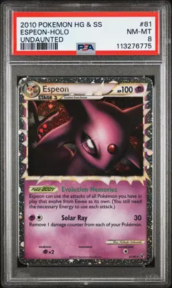 2013 POKEMON UNDAUNTED ESPEON PRIME #81 ULTRA RARE PSA 8 NM #113276775 - Image 1