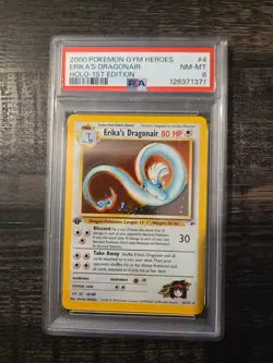 2000 POKEMON GYM HEROES HOLO-1ST EDITION #4 ERIKA'S DRAGONAIR PSA 8 - Image 1