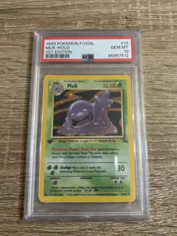 PSA 10 Pokemon Muk #13/62 Holo 1st Edition - Fossil 1999 - Image 1