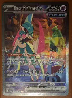 Pokemon TCG Iron Valiant ex Special Illustration Rare Holo 249/182 SV04 English - Image 1