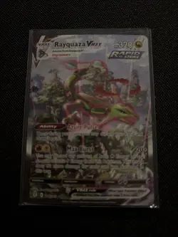 218/203 Pokemon TCG Evolving Skies Rayquaza VMAX Alt Art NM-M great centering - Image 1
