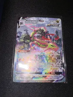 218/203 Pokemon TCG Evolving Skies Rayquaza VMAX Alt Art NM-M great centering - Image 2
