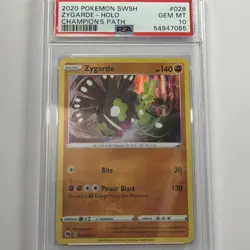 2020 Pokemon SWSH Zygarde HOLO Champion's Path #028 PSA 10 #7065 - Image 1
