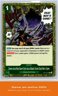 Demon Aura Nine Sword Style Asura Blades Drawn Dead Man's Game OP12-037 Foil R - Image 1