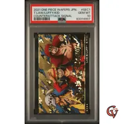 PSA10 One Piece Law & Luffy & Kid No.9-SEC1 S Card 2021 Part 9 Wafer Bandai - Image 1