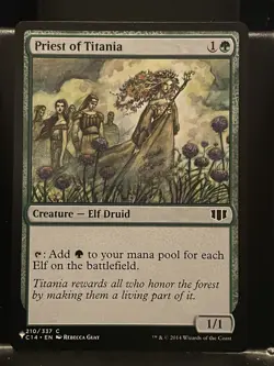 Priest of Titania Regular NM The List Mystery MTG Magic Card - Image 1