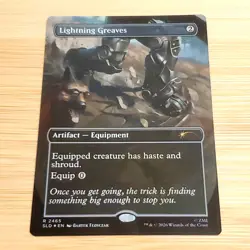 1x Lightning Greaves (with Dogmeat Art), Foil - Fallout Secret Lair 2465, MTG NM - Image 1