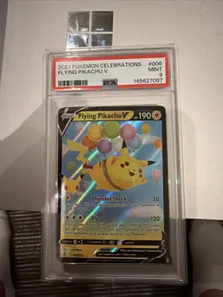 2021 POKEMON CELEBRATIONS #006 FLYING PIKACHU V PSA 9 - Image 1