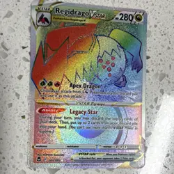 Pokemon TCG Regidrago VSTAR Secret Rare 201/195 Silver Tempest Holo English - Image 1