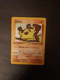 Pokemon Card Team Rocket 1st Edition Regular Finish Mankey 61/82 VLP-NM - Image 4