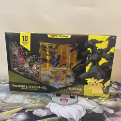 Pokemon TCG Pikachu and Zekrom GX Tag Team Premium Collection Box - Sealed 820650809910 - Image 1