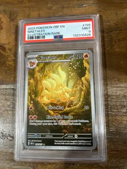 POKEMON 2023 Obsidian Flames Illustration Rare NINETALES #199 PSA 9 Mint RARE - Image 1