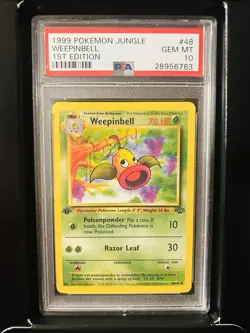 Pokemon Weepinbell 48/64 Jungle 1st Edition PSA 10 - Image 1