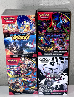 Pokemon Booster Bundle Lot White flare, Surging, Phantasmal Flames, Mega New - Image 1