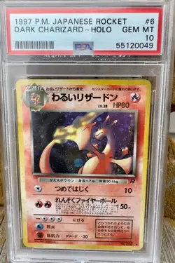 1997 Pokemon PM Dark Charizard Japanese Rocket PSA 10 Holo - Image 1