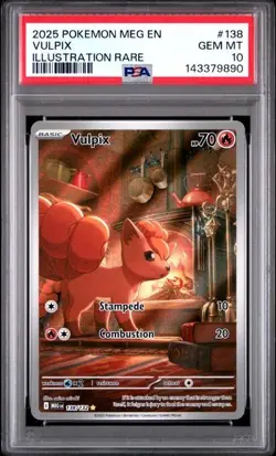 PSA 10 Vulpix 138/132 Pokemon Mega Evolutions Illustration Rare IR - Image 1