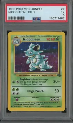 1999 Pokemon Jungle NIDOQUEEN #7 Holo Foil Vintage PSA 5 Excellent JA608 - Image 1