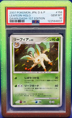 2007 Pokemon Japanese Diamond & Pearl Dawn Dash 1st Edition Leafeon #158 PSA 10 - Image 1