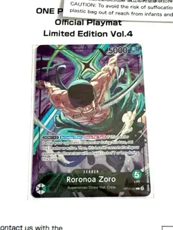 One Piece English Official Playmat Limited Edition Vol. 4 w/ Zoro Promo - SEALED - Image 2