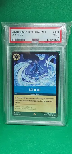 2023 Disney Lorcana En 1 Let it Go #163 PSA 9 MINT RARE - Image 1
