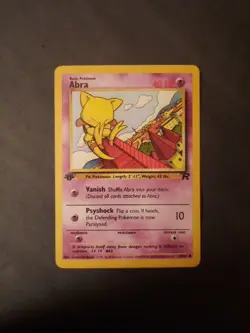 Pokemon Card Abra 49/82 Team Rocket-1st Edition Regular Oops LP - Image 4