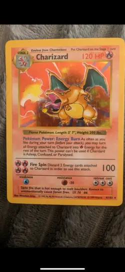 Pokemon TCG Shadowless Charizard Holo-Rare Card 04/102 Base Set - Image 2