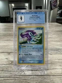 cgc 9 MINT Holo full SWIRL Suicune Black Star Pokemon Ex Promo Card 030 2005 - Image 1