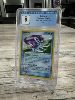 cgc 9 MINT Holo full SWIRL Suicune Black Star Pokemon Ex Promo Card 030 2005 - Image 2