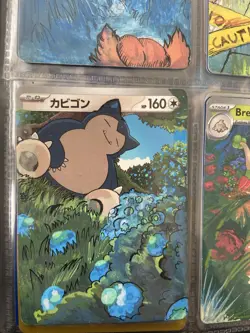 Japanese Snorlax Pokemon Card Full Art Custom Acrylic Painting ACEO Art Card 1/1 - Image 1