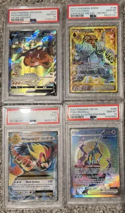Pokemon Graded Card Lot Charizard V Coalossal M Pidgeot EX Iron Crown EX 4 Cards - Image 1