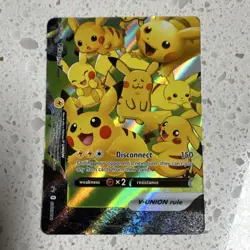 Pokemon TCG Pikachu V-Union Promo Holo SWSH141 Sword Shield English Card - Image 1