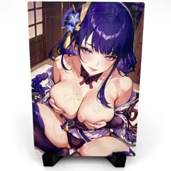 Genshin Impact Raiden Shogun Sexy Anime Waifu Girl Lewd Goddess Story Art Card - Image 1