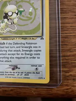 Pokemon TCG Neo Discovery Smeargle 11/75 Holo Unlimited Rare Card - Image 2