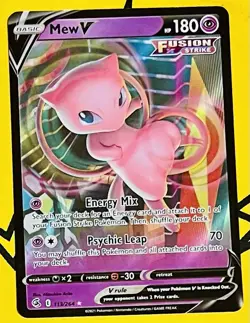 Pokemon TCG Mew V 113/264 SWSH Fusion Strike Ultra Rare Holo Card NM - Image 1