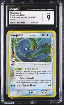 CGC 9 MINT Rayquaza 2006 EX Holon Phantoms 16/110 Holo Pokemon Card - Image 1