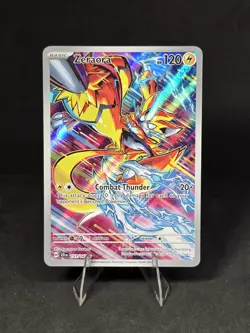 Pokemon TCG Stellar Crown Zeraora Holo Card Illustration Rare 151/142 NM - Image 1
