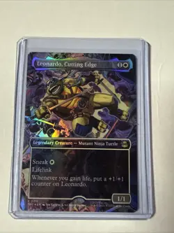 MTG Leonardo, Cutting Edge (Borderless) Teenage Mutant Ninja Turtles Foil - Image 1