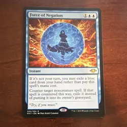 Wizards Force of Negation Rare Instant Modern Horizons Blue Magic: The Gathering - Image 1