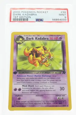 PSA 9 MINT 2000 Pokemon Team Rocket #39 Dark Kadabra 1st Edition !!! - Image 1
