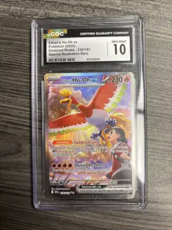 CGC 10 GEM MINT Ethan’s Ho-Oh ex SIR 230/182 Pokemon TCG Destined Rivals 2025 - Image 1