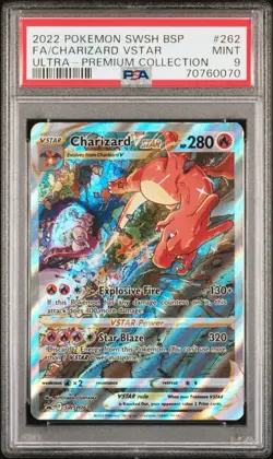 2022 Pokemon Swsh Bsp Full Art Charizard Vstar Ultra Premium Coll 262 Psa 9 Mint - Image 2