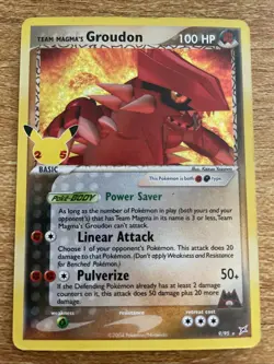 Team magma's groudon 9/95 25th Anniversary Pokemon Card Holo - Image 1