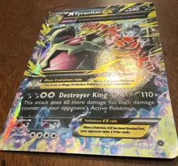Mega M Tyranitar EX ULTRA RARE 43/98 XY Ancient Origins Pokemon TCG Holo Foil MP - Image 2