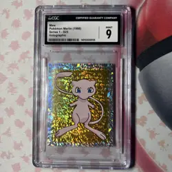 Pokemon Merlin Sticker Series 1 S25 Mew Holo CGC 9 Mint - Image 1