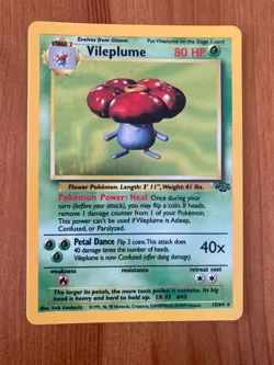 [NM-LP] Vileplume #15 15/64 Jungle Holo Pokemon - Image 1