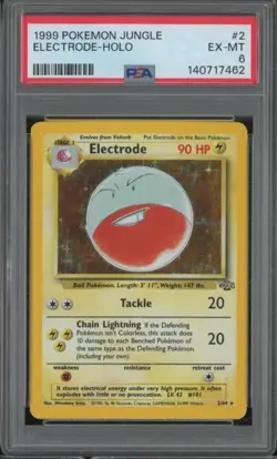 1999 Pokemon Jungle ELECTRODE #2 Holo Foil Vintage PSA 6 EX-MT #1 JA608 - Image 1